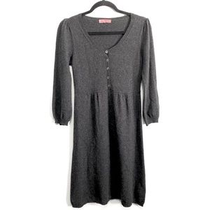 With Love Marilyn Moore Cashmere &Silk Charcoal Sweater Dress